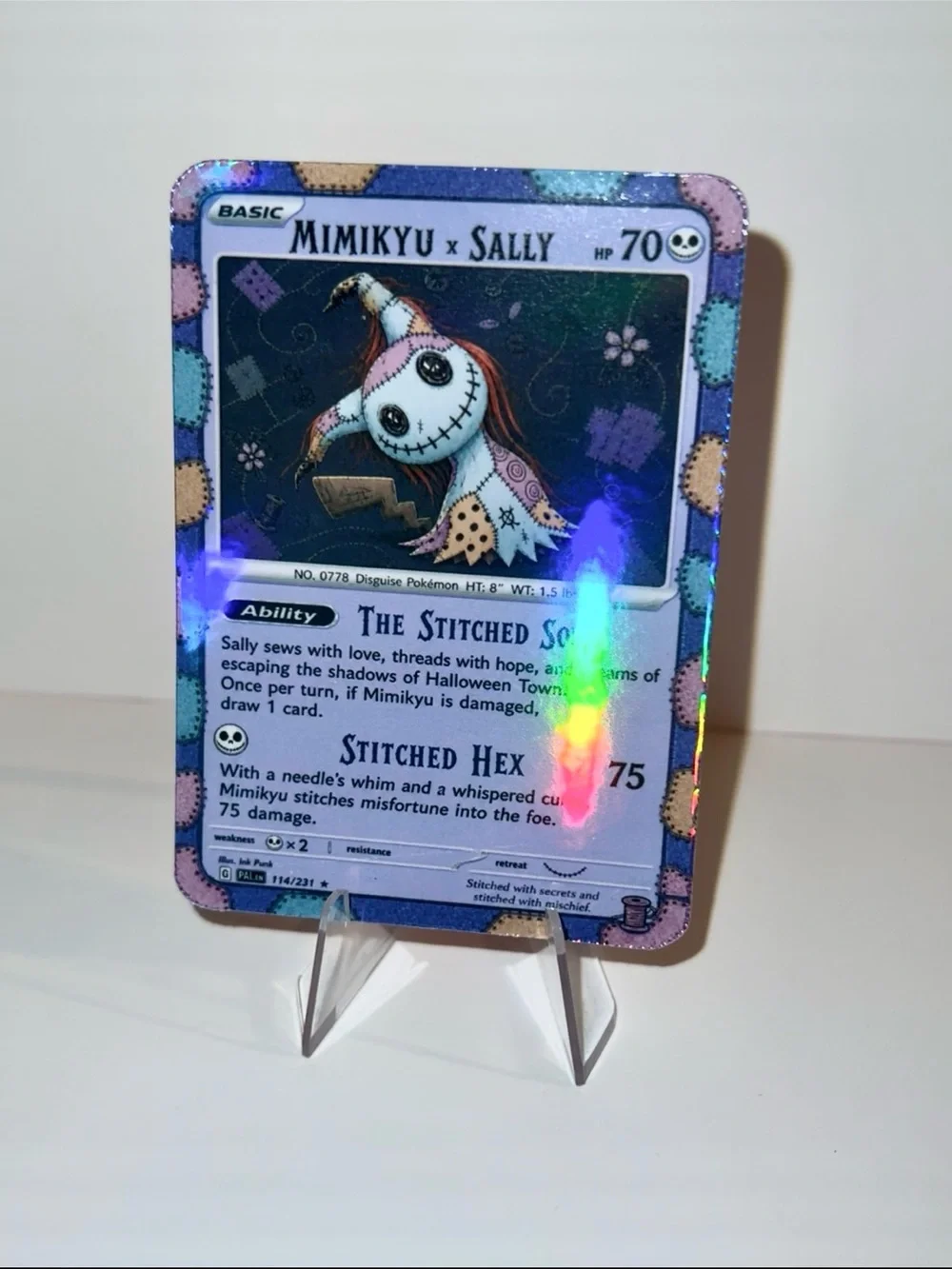 Mimikyu x Sally pokemon Collectible trading Card - nightmare before Christmas